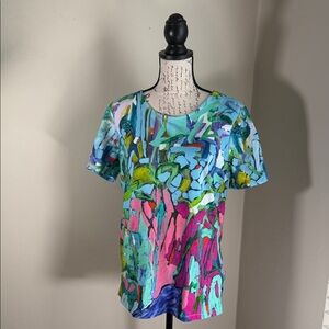 Vibrant Artistic Short Sleeve Top